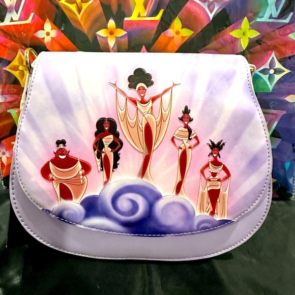 Loungefly Disney’s Hercules Singing Muses Crossbody Purse Goddesses NWT​​